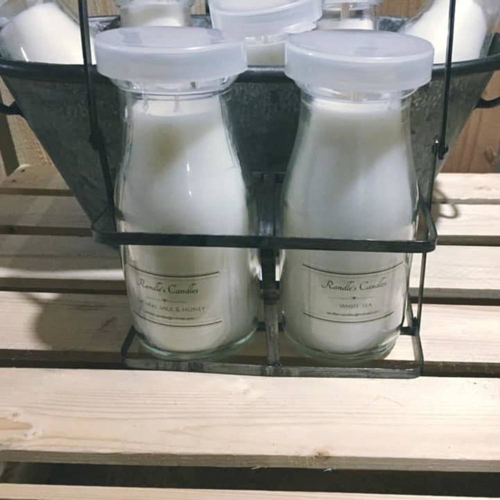 Coconut wax, milk bottle candle, handmade, candle